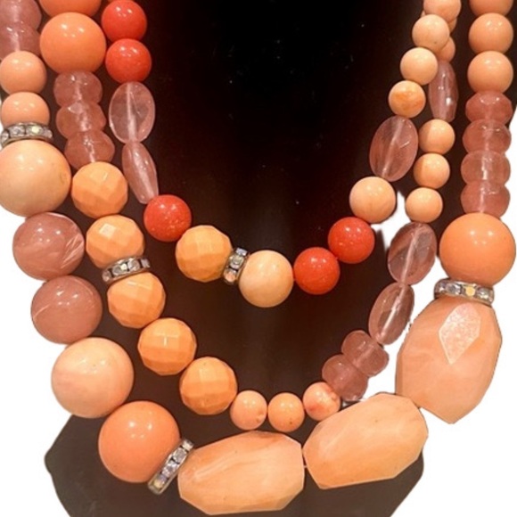 Banana Republic Multi-Strand Coral Toned  Necklace - Picture 2 of 5